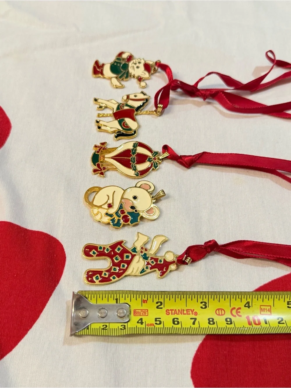 Wallace Christmas Cookie Ornament Candy Cane Pendant Lot of 6 Vintage
